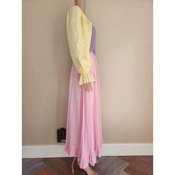 NWD Olivia Rubin Colorblock Smock Long Sleeve Maxi Dress US 8 No Belt #1H457 - Picture 2 of 9